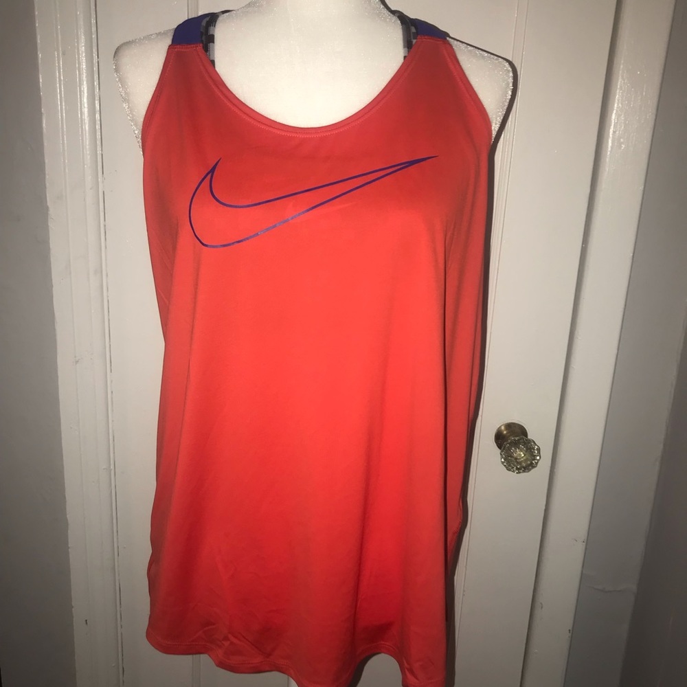 Orange Nike open back dry fit top